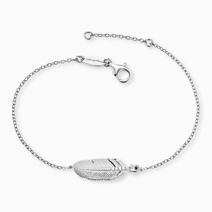 Feder Armband silber