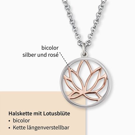 Silberkette mit Anhnger Lotus ros