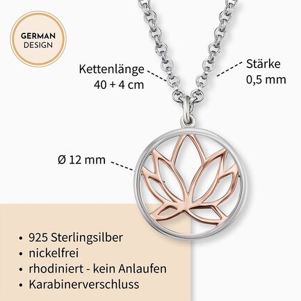 Silberkette mit Anhnger Lotus ros